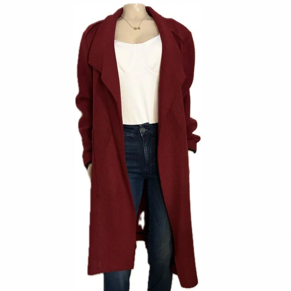 *Dex Women's Deep Red Trench Coat